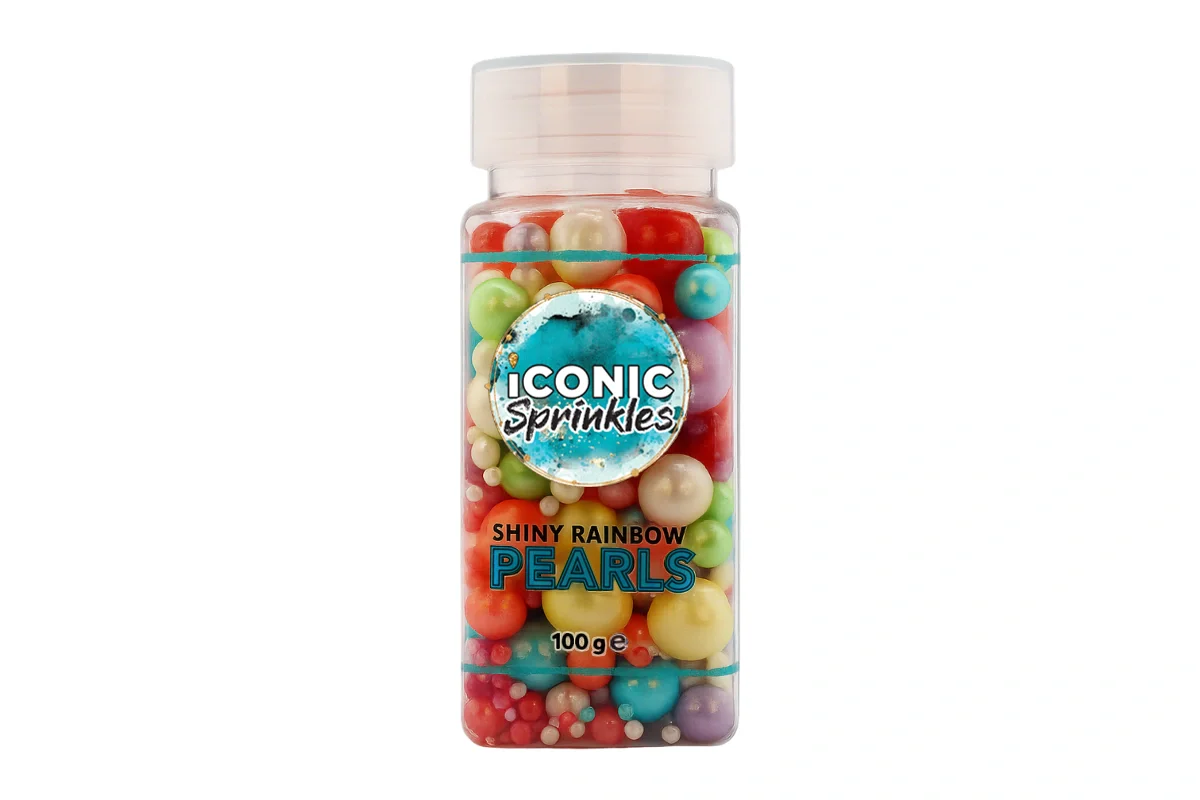 Rainbow Shiny Pearls 100g - Iconic Sprinkles - Image 2