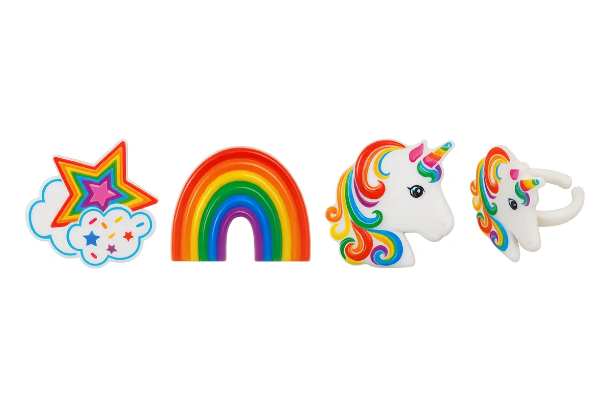 Rainbow Unicorn Assortment Cupcake Rings (6 Pack) - Bakery Crafts