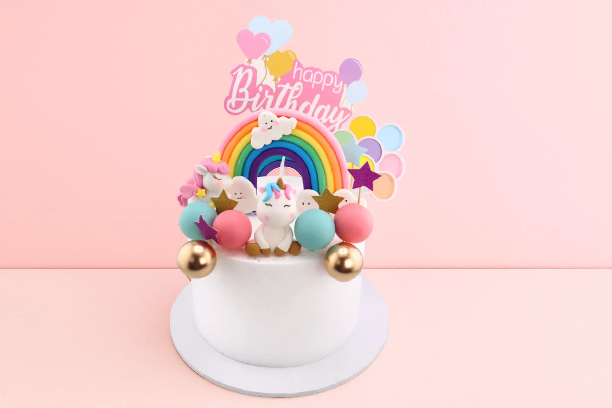 Rainbow Unicorn Cake Topper Set - Iconic Cake Art - Image 2