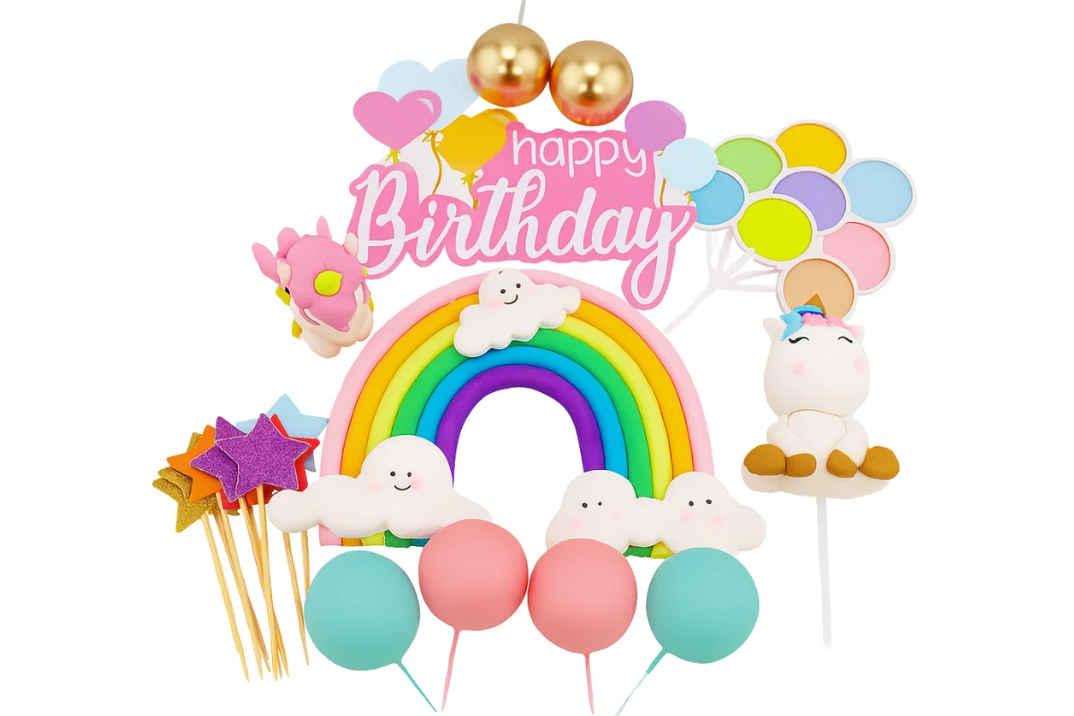 Rainbow Unicorn Cake Topper Set - Iconic Cake Art - Image 4