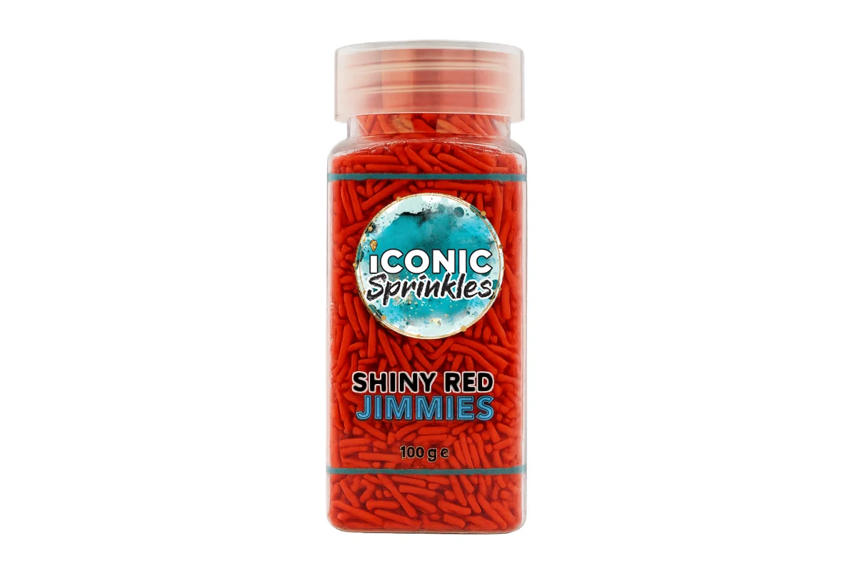 Red Shiny Jimmies 100g - Iconic Sprinkles - Image 2