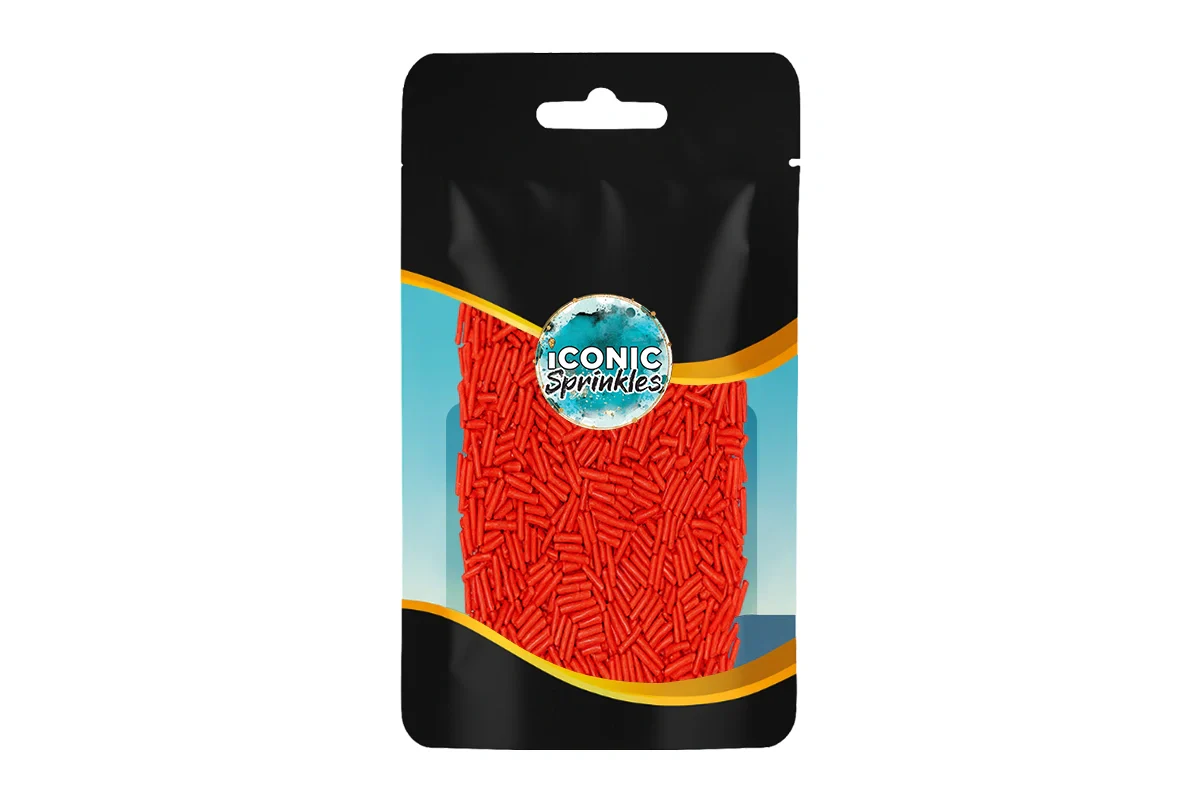 Red Shiny Jimmies 30g - Iconic Sprinkles - Image 2