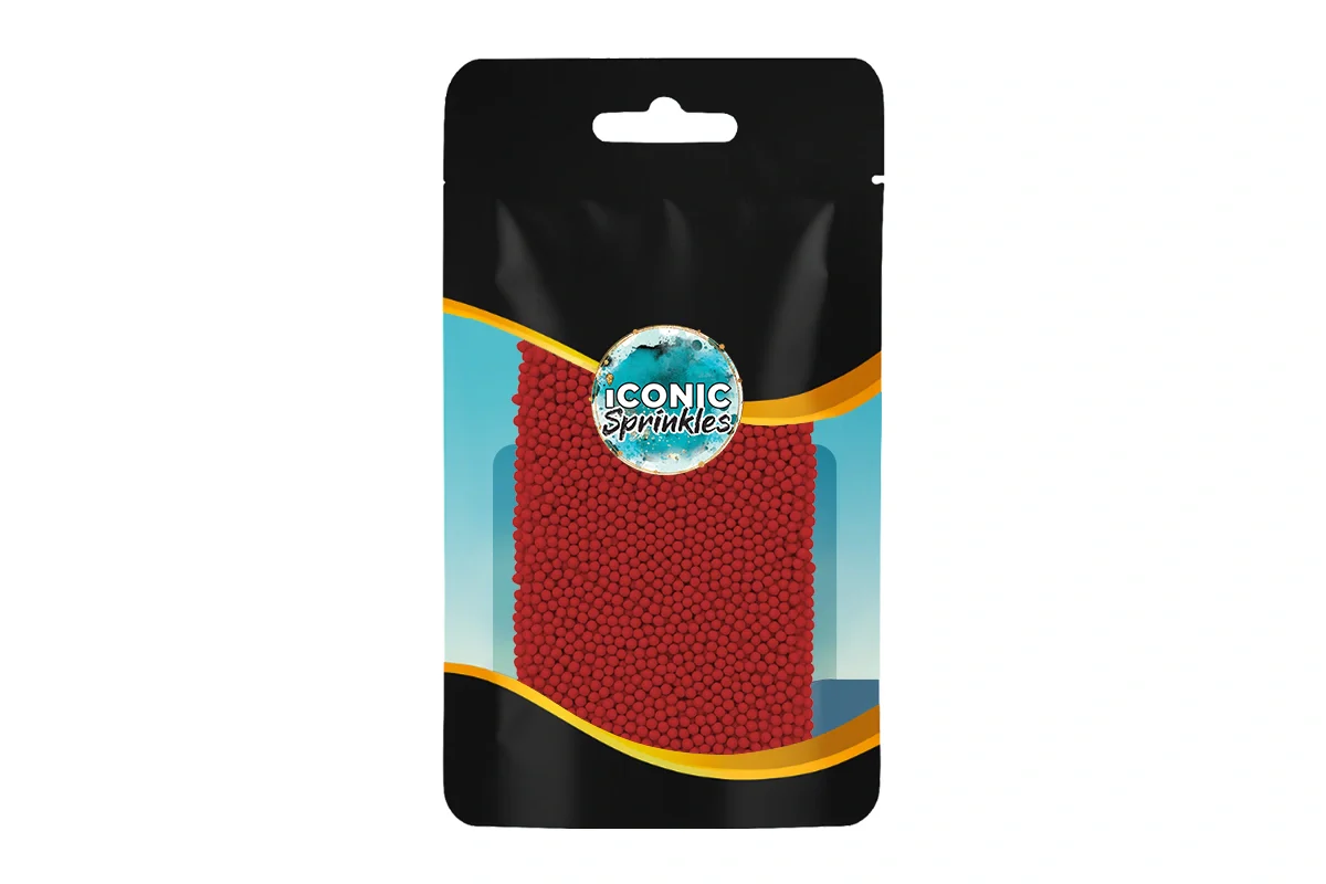 Red Shiny Nonpareils 30g - Iconic Sprinkles - Image 2