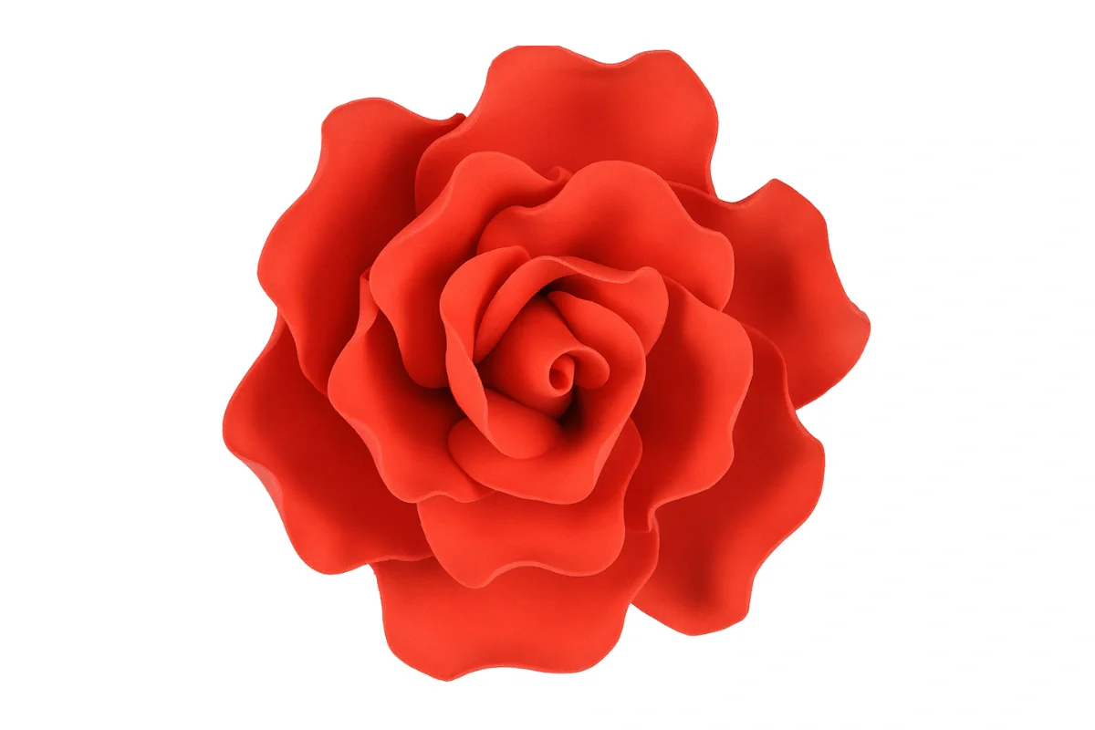 Red Single Damask Rose Medium - Sweet Sugar Flowers