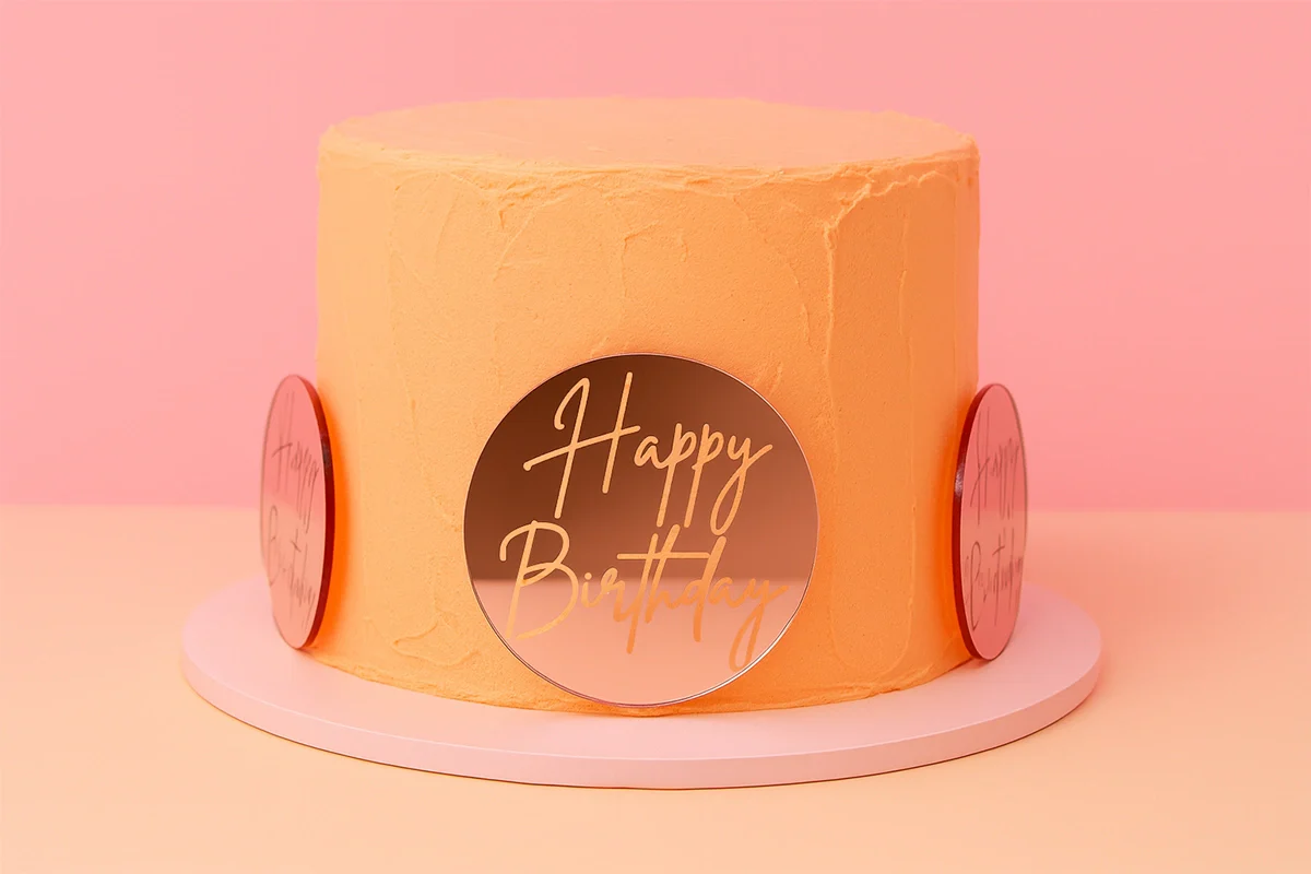 Rose Gold Birthday Toppers (6 Pack) - Iconic Cake Art - Image 2