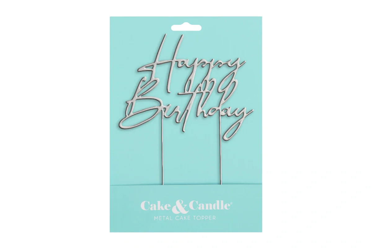 Rose Gold Cake Topper - Happy Birthday Style4 Cake & - Cake and Candle - Image 4