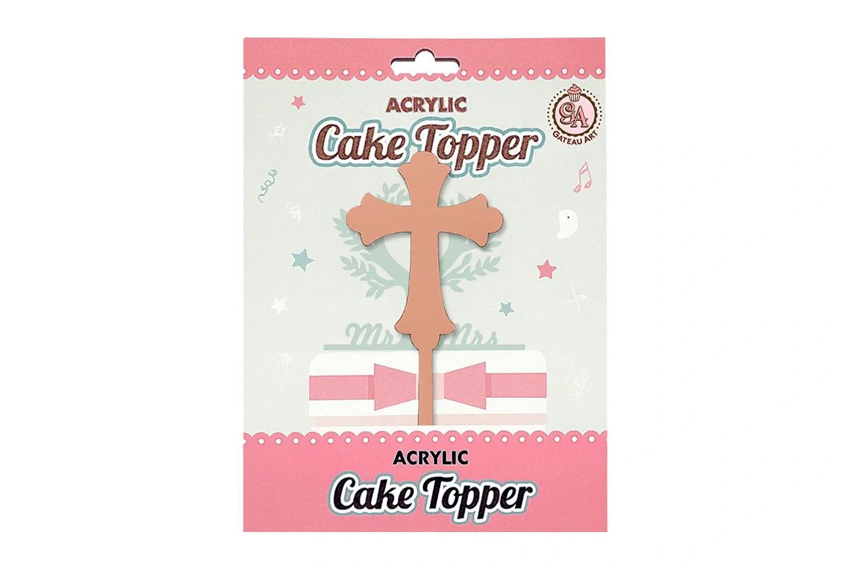 Rose Gold Cross - Cake Topper - Iconic Cake Art - Image 4