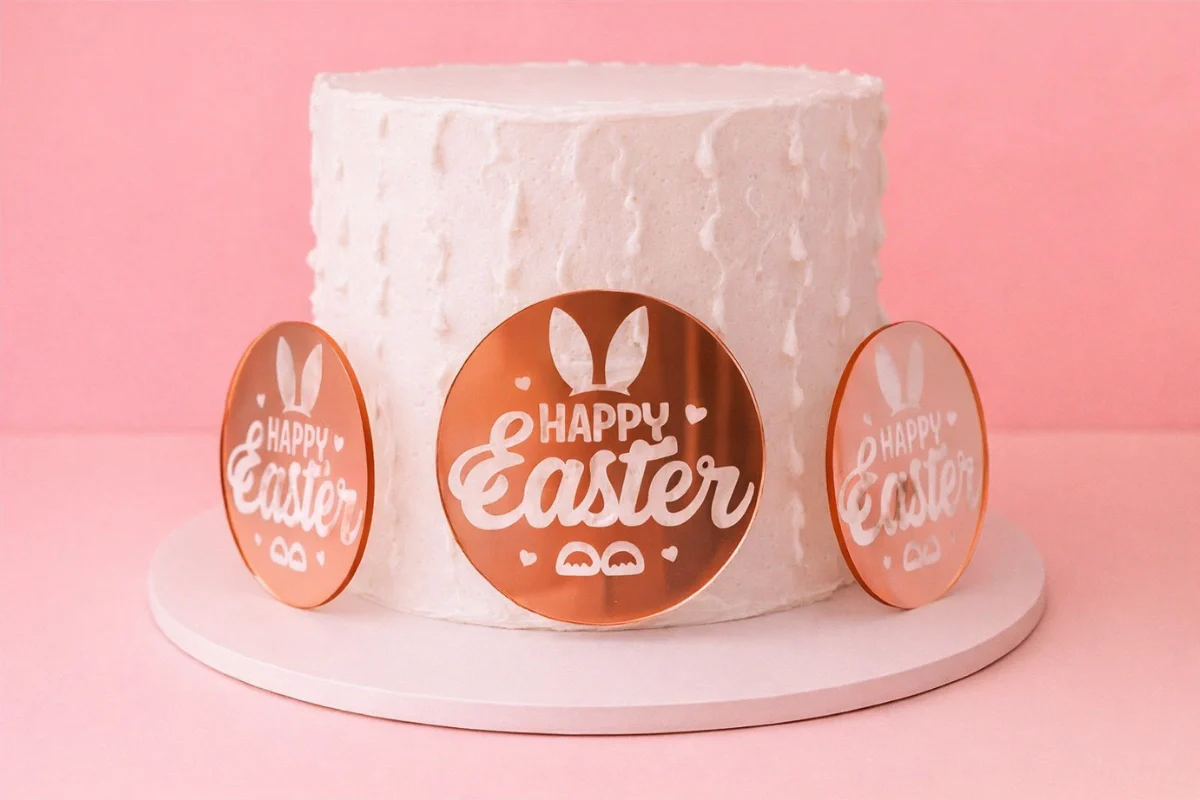 Rose Gold Easter Toppers (6 Pack) - Iconic Cake Art - Image 2