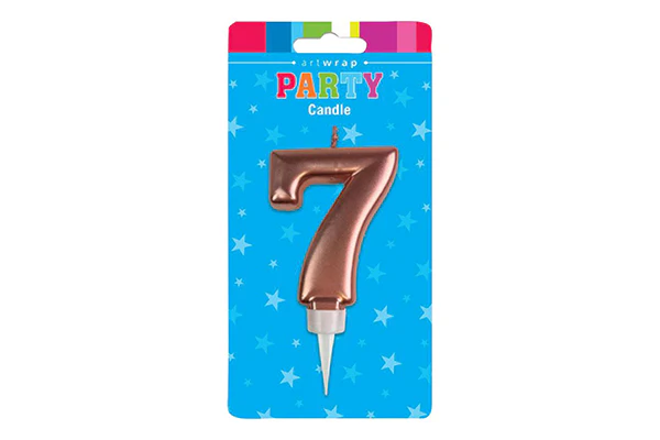 Rose Gold Formal Seven 7 Birthday Candle - Artwrap