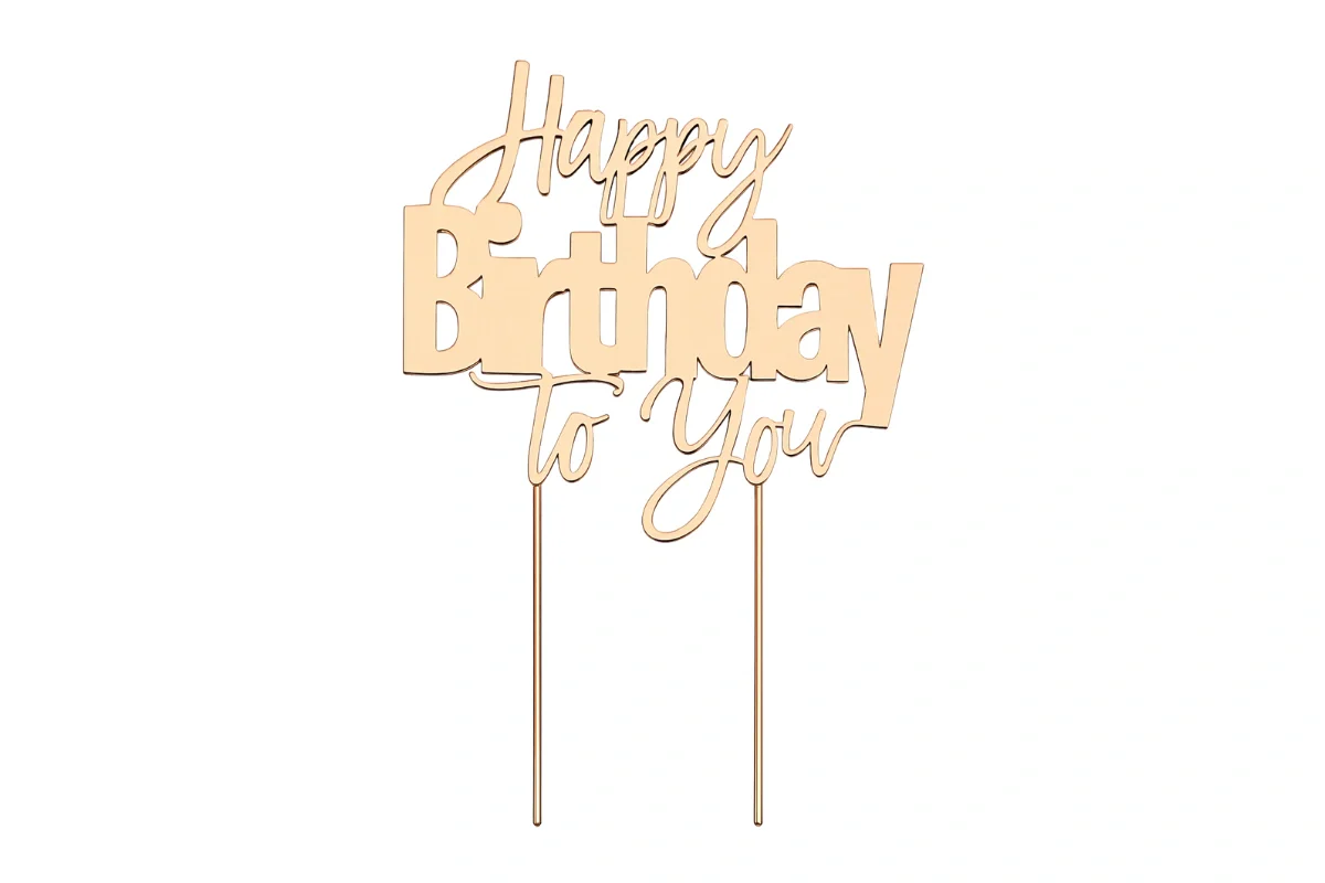 Rose Gold Happy Birthday to You Cake Topper - Bake Group - Image 3