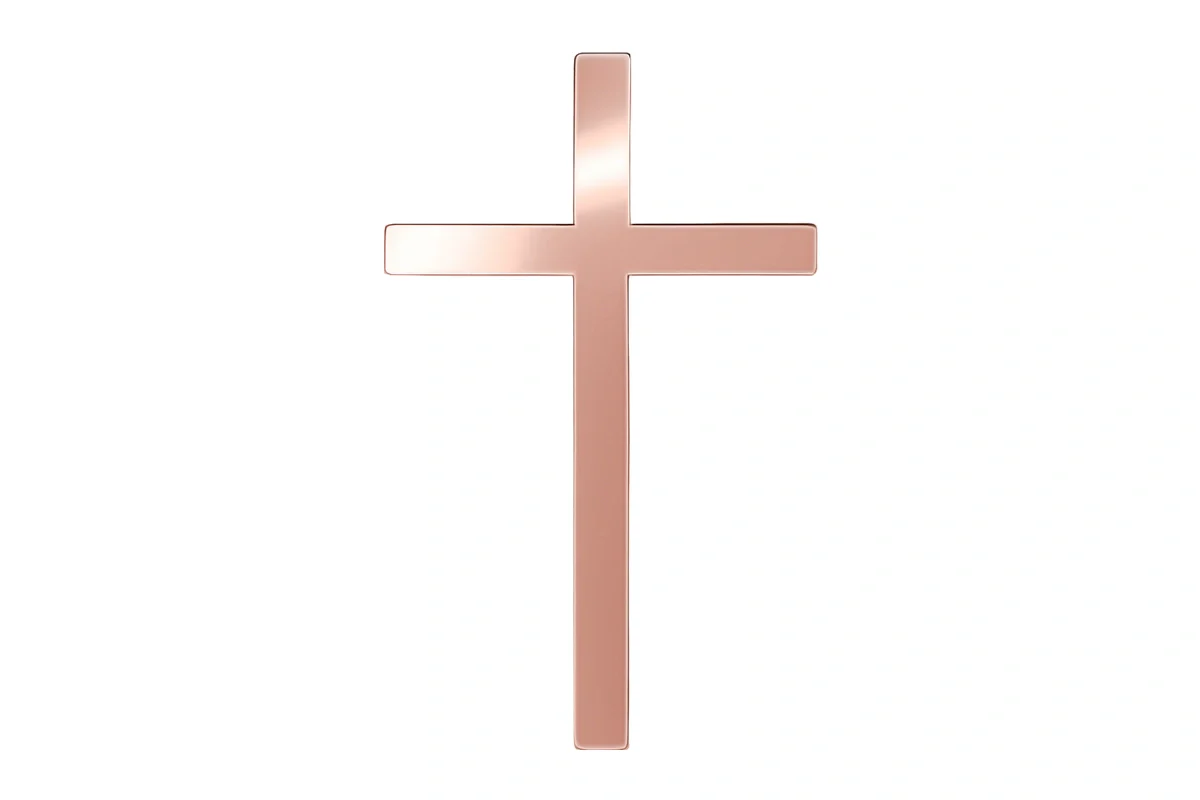Rose Gold Mirror Cross Cake Decoration - Iconic Cake Art - Image 3