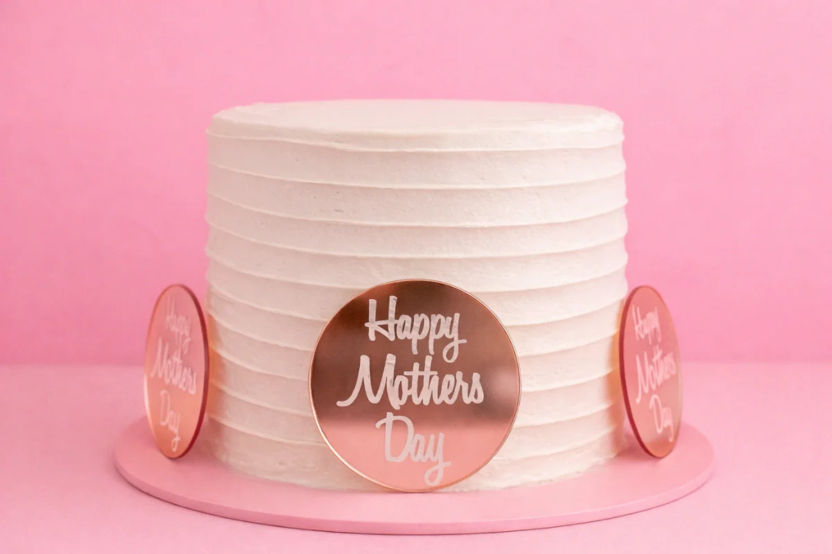 Rose Gold Mothers Day Toppers (6 Pack) - Iconic Cake Art - Image 2