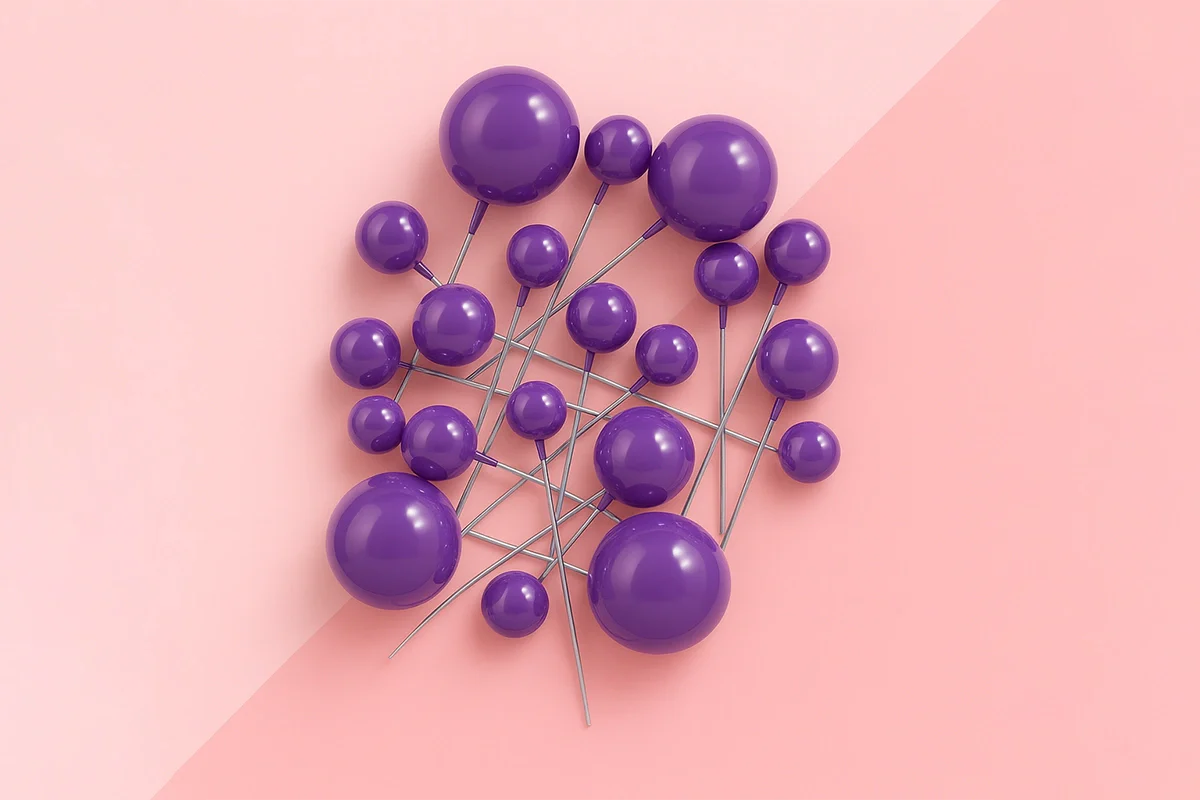 Royal Blue Matte Ball Toppers (20 Pack) - Iconic Cake Art - Image 2