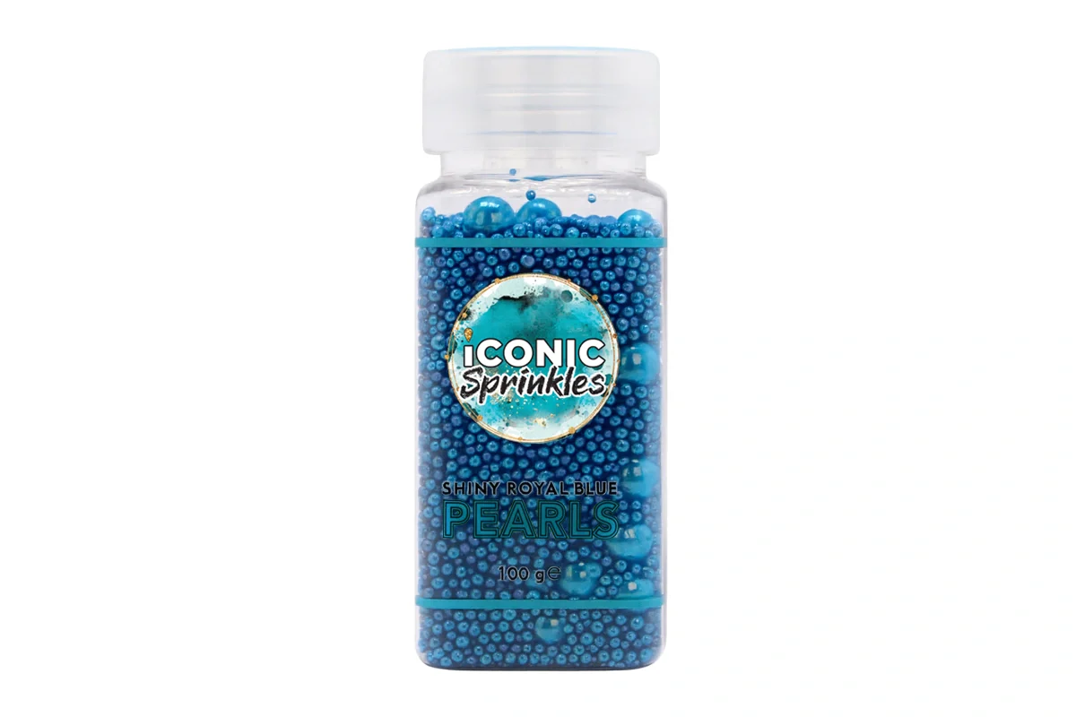 Royal Blue Shiny Pearls 100g - Iconic Sprinkles - Image 2