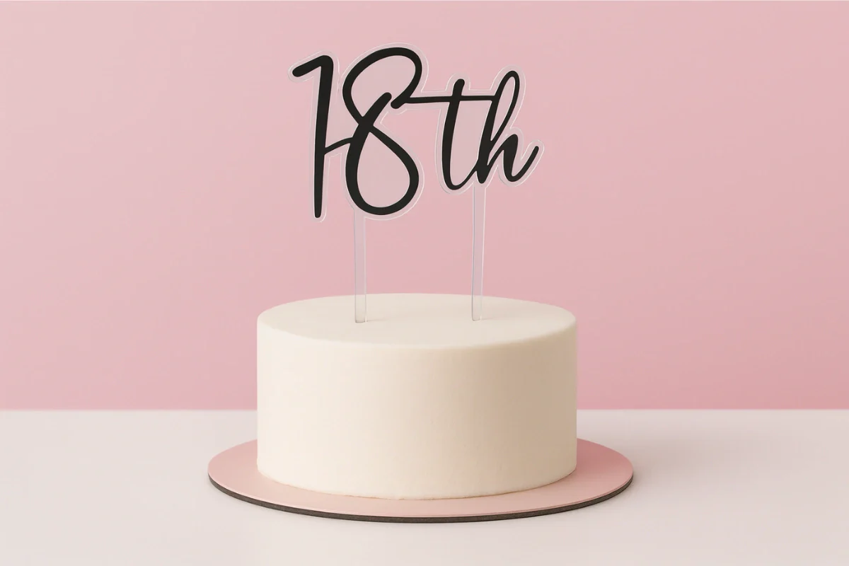 Silver 18th Birthday Topper - Iconic Cake Art - Image 2