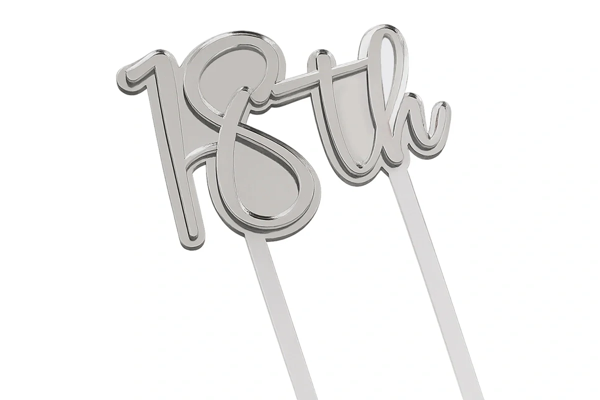 Silver 18th Birthday Topper - Iconic Cake Art - Image 4