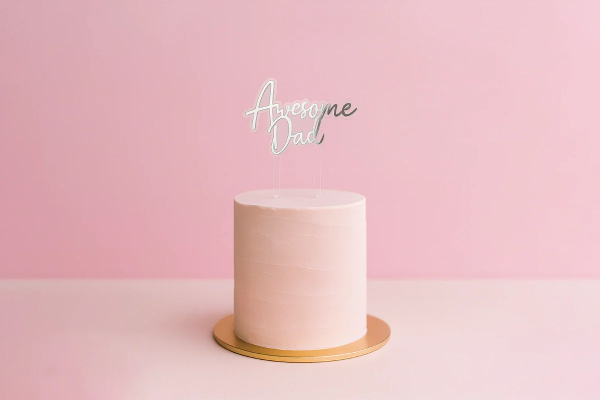 Silver Awesome Dad Topper - Iconic Cake Art - Image 2