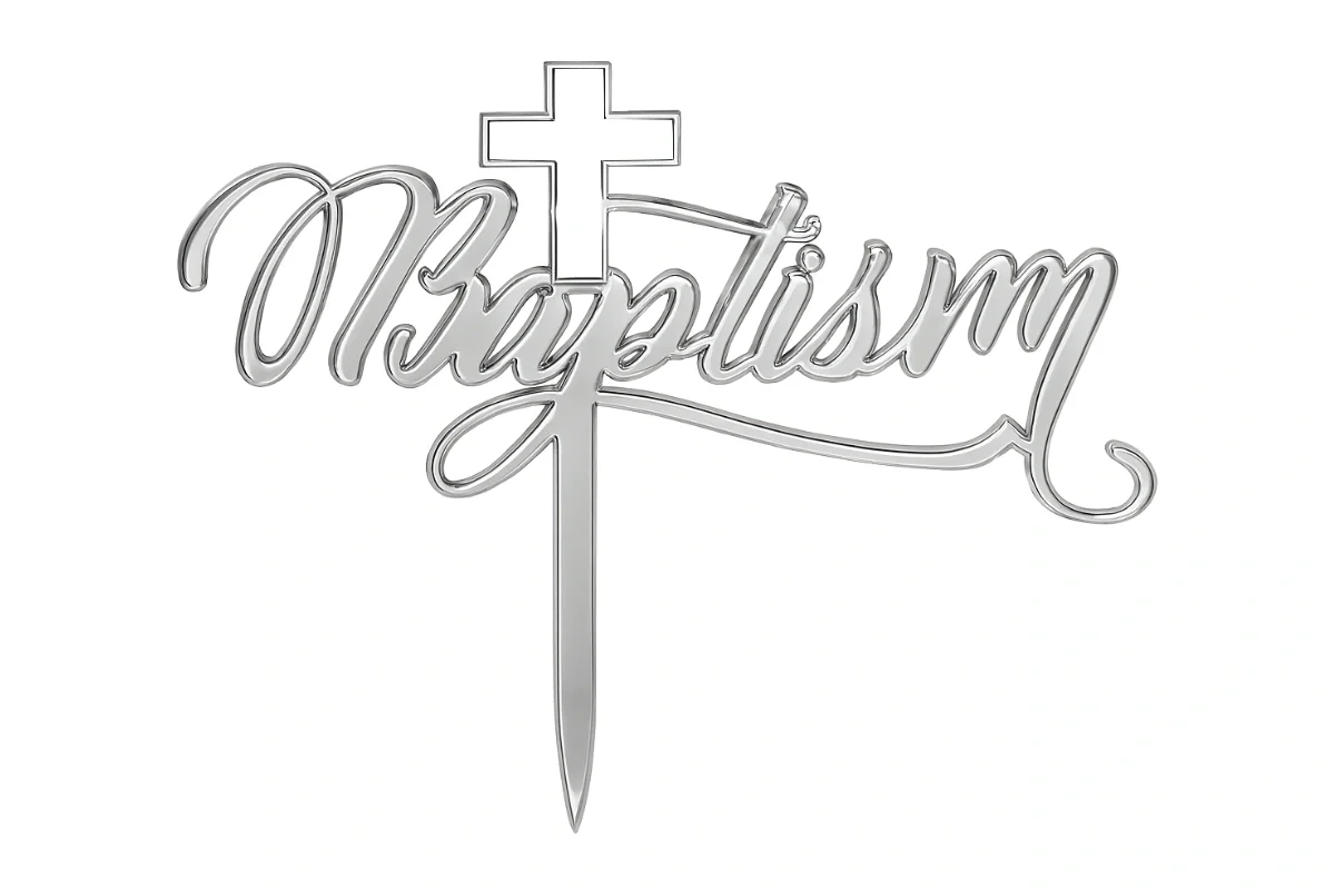 Silver Baptism - Cake Topper - Mirror - Iconic Cake Art - Image 3
