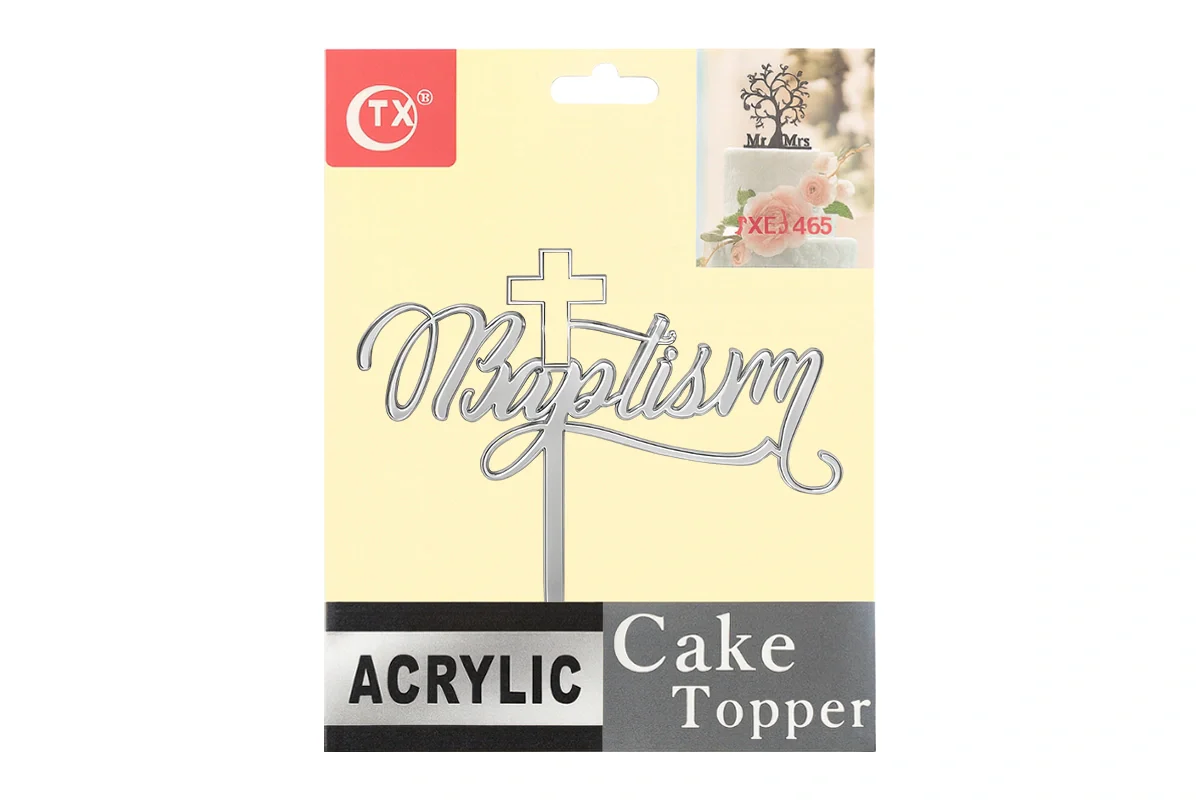 Silver Baptism - Cake Topper - Mirror - Iconic Cake Art - Image 4