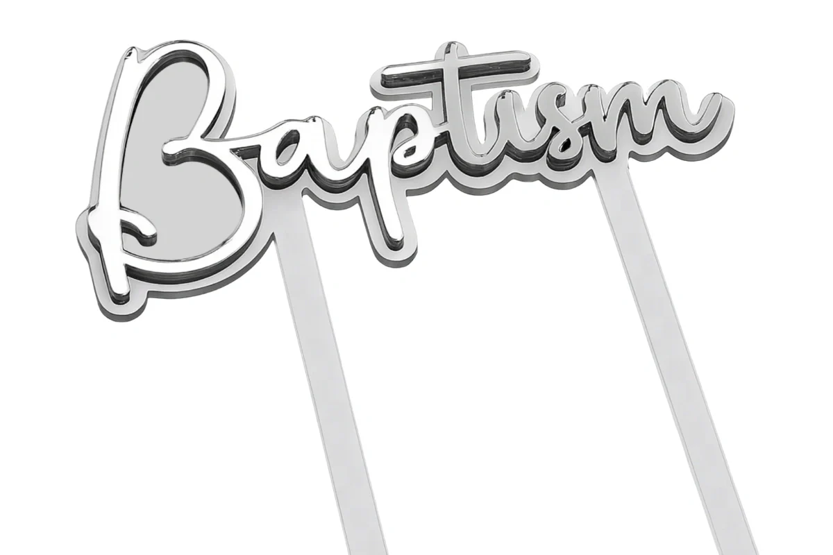 Silver Baptism Topper - Iconic Cake Art - Image 3