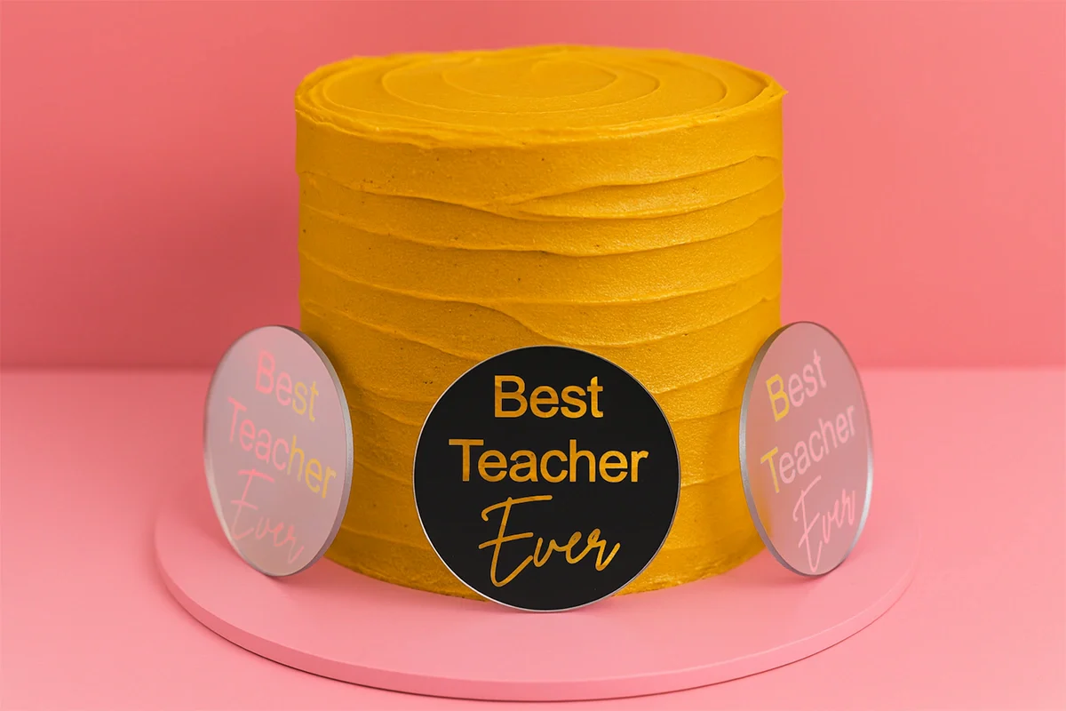 Silver Best Teacher Toppers (6 Pack) - Iconic Cake Art - Image 2