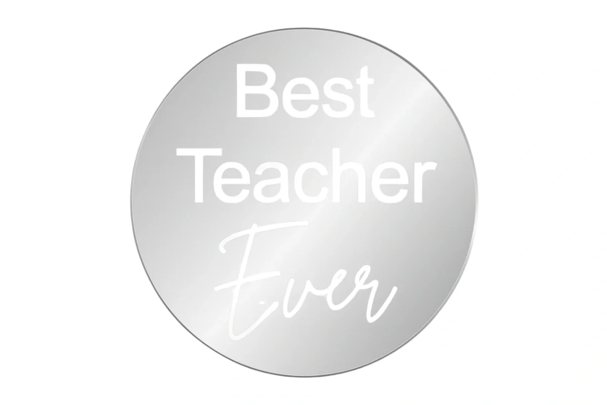 Silver Best Teacher Toppers (6 Pack) - Iconic Cake Art - Image 3