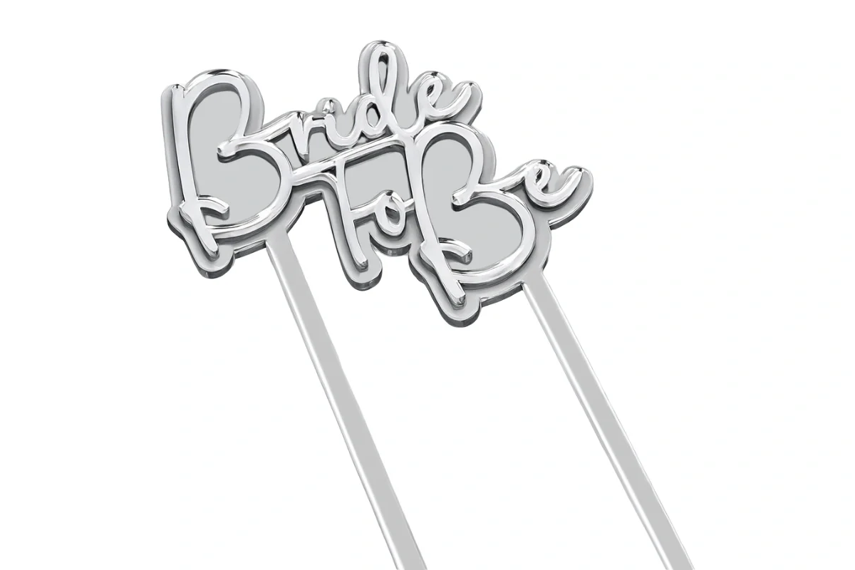 Silver Bride to Be Topper - Iconic Cake Art - Image 3