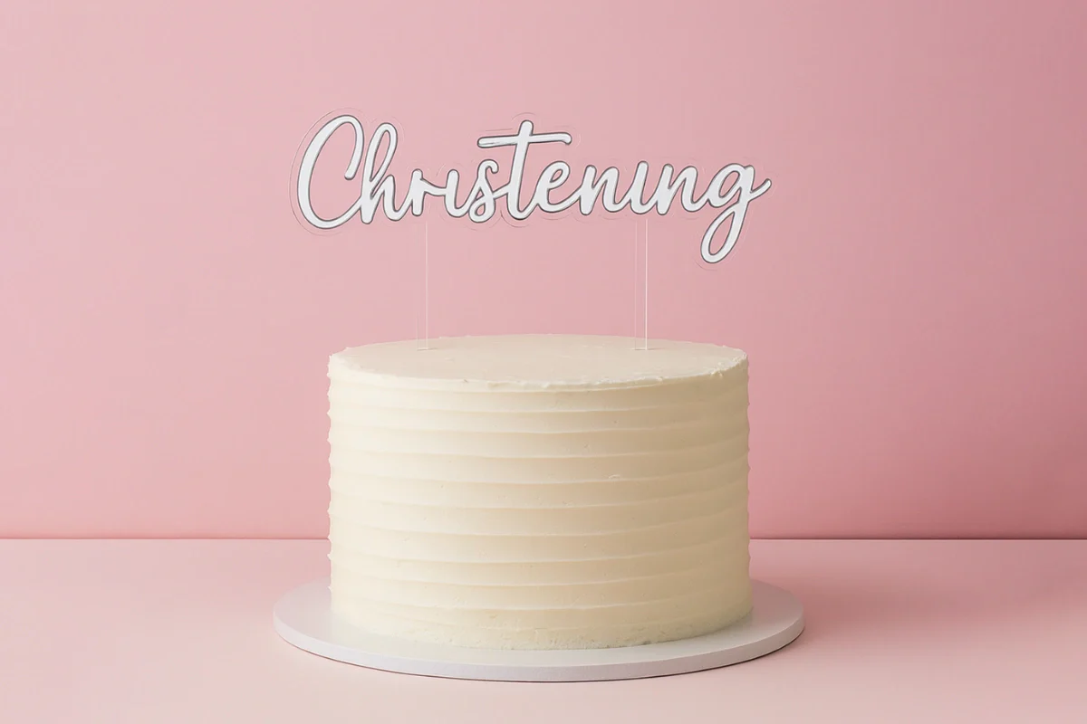 Silver Christening Topper - Iconic Cake Art - Image 2