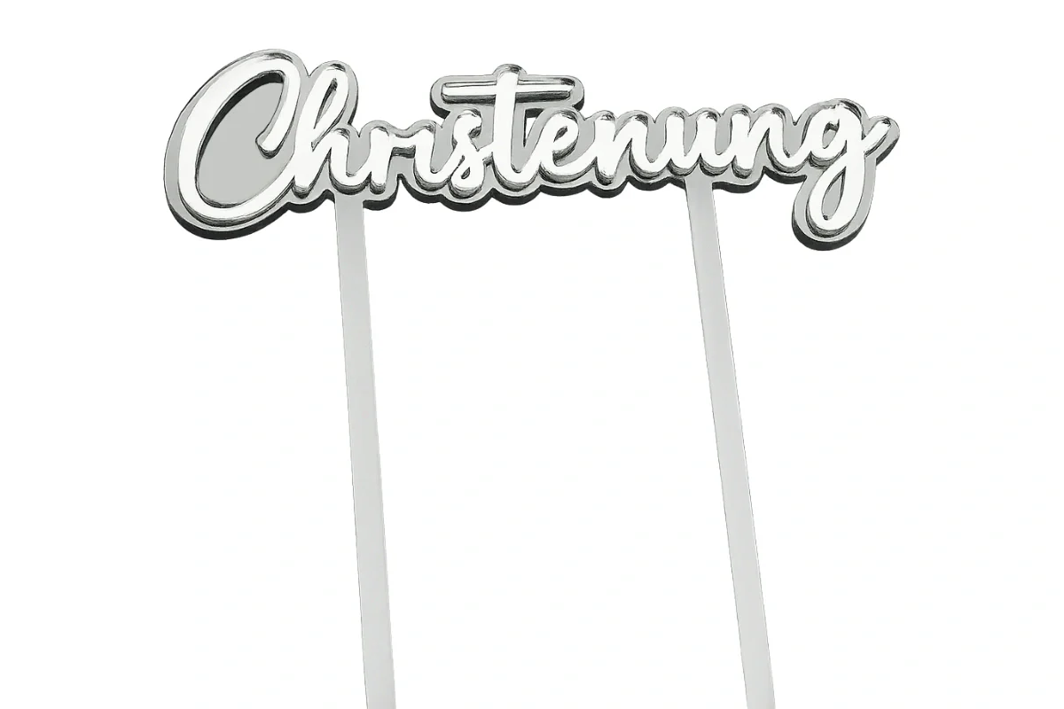 Silver Christening Topper - Iconic Cake Art - Image 3