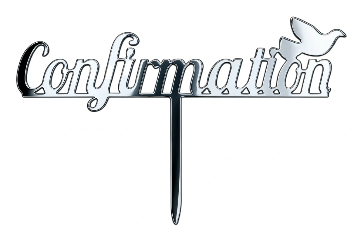 Silver Confirmation - Cake Topper - Mirror - Iconic Cake Art - Image 3