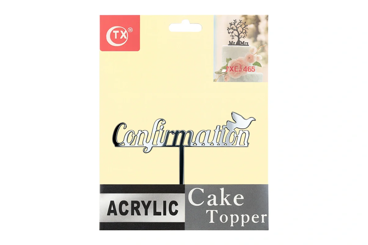 Silver Confirmation - Cake Topper - Mirror - Iconic Cake Art - Image 4