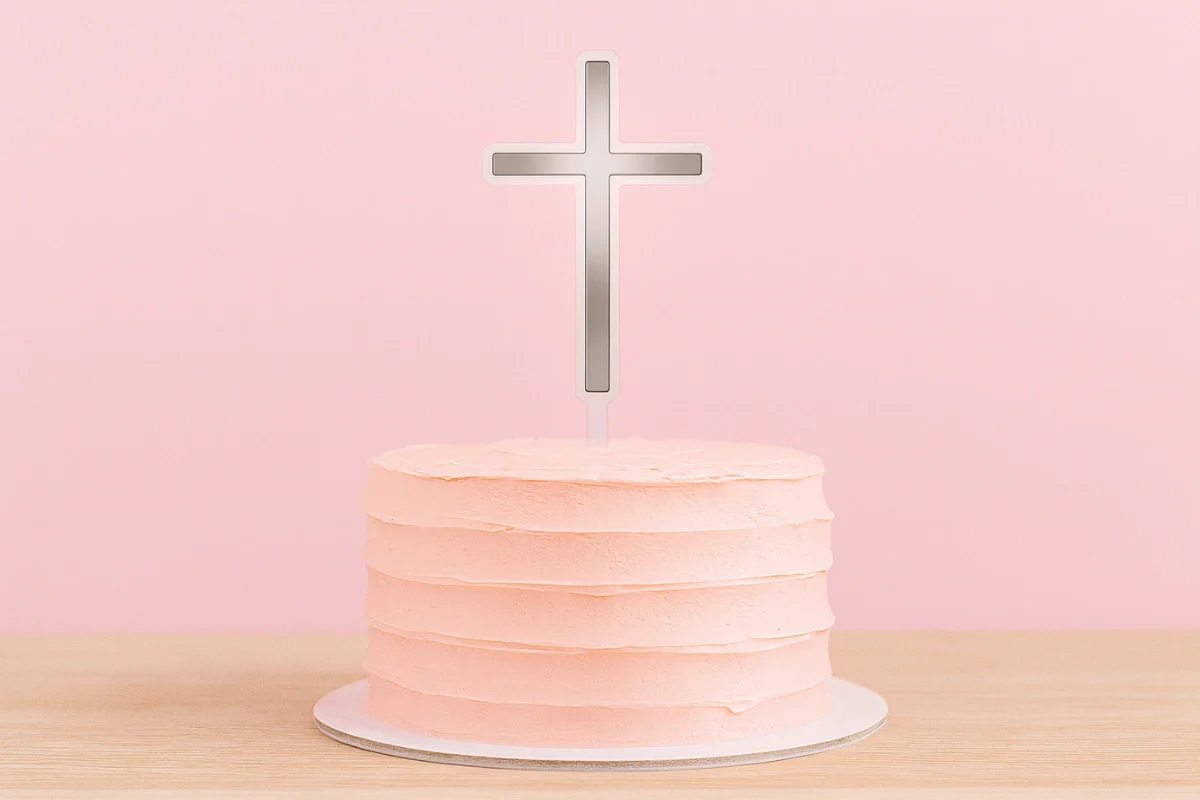 Silver Cross Topper - Iconic Cake Art - Image 2