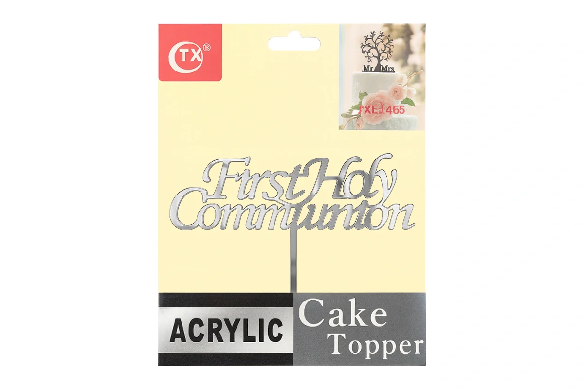 Silver First Holy Communion - Cake Topper - Mirror - Iconic Cake Art - Image 4
