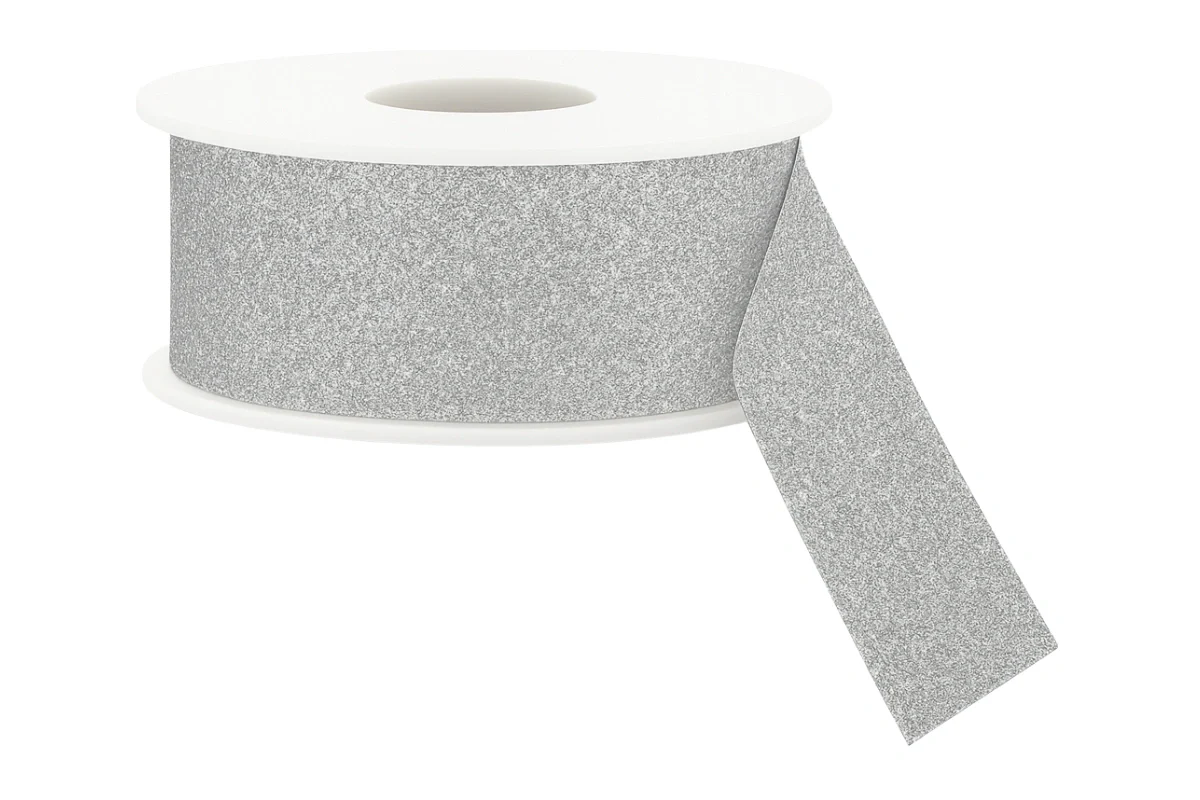 Silver Glitter Ribbon - Sold Per Metre 38mm - My Dream Cake