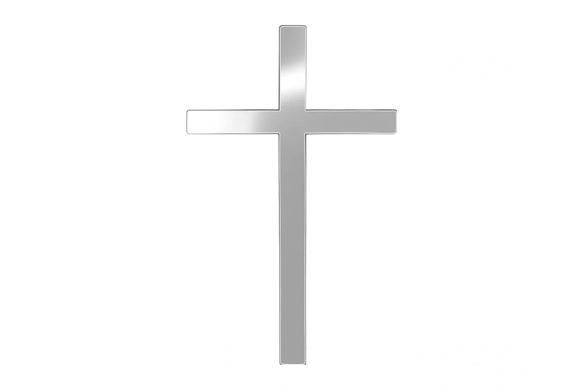 Silver Mirror Cross Cake Decoration - Iconic Cake Art - Image 3