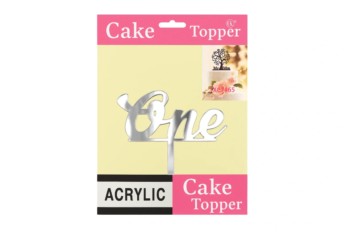Silver One - Birthday Cake Topper - Mirror - Iconic Cake Art - Image 4