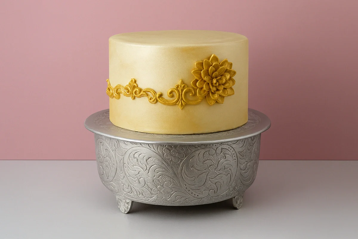 Silver Round 18 Hand Crafted Plateau Style Cake Stand - Iconic Cake Art - Image 3