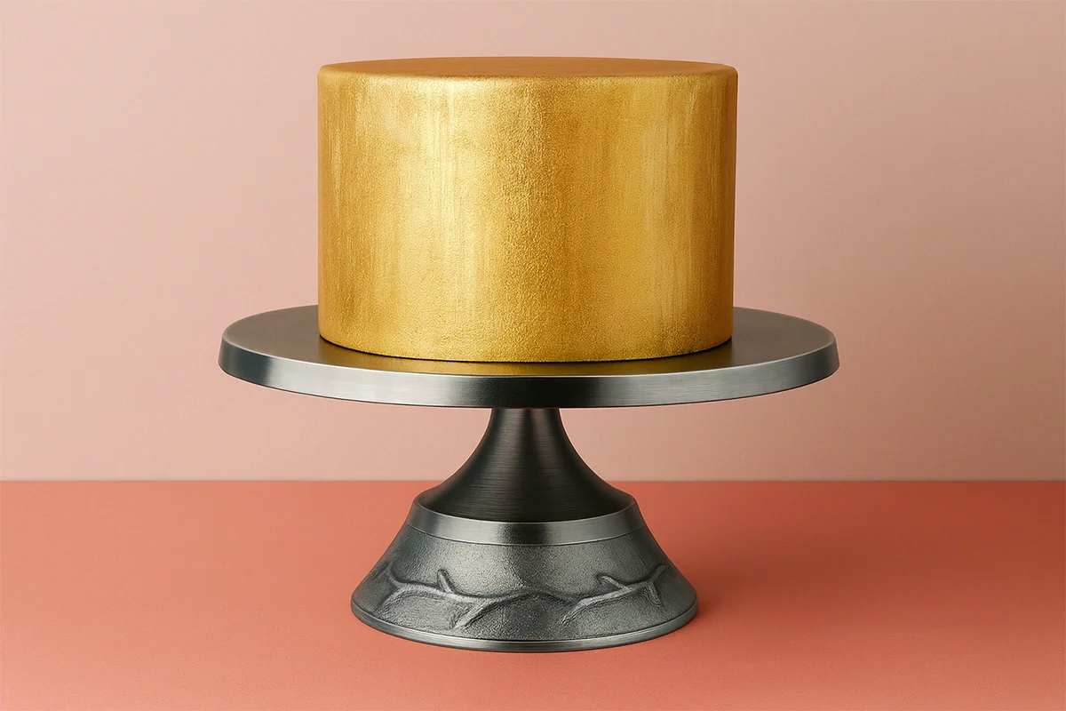 Silver Round Tapered Cake Stand 14 Inch - Iconic Cake Art - Image 3
