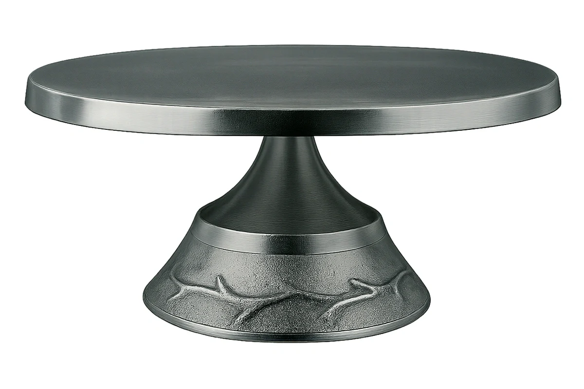Silver Round Tapered Cake Stand 14 Inch - Iconic Cake Art - Image 4