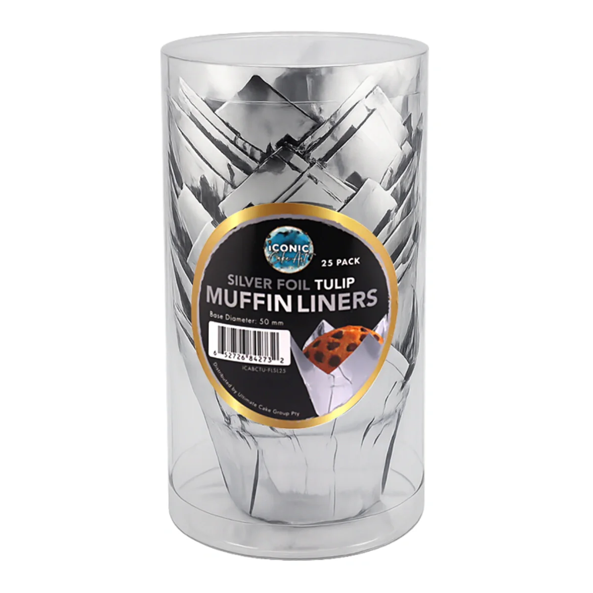 Silver Tulip Baking Cups (25 Pack) - Iconic Cake Art - Image 2