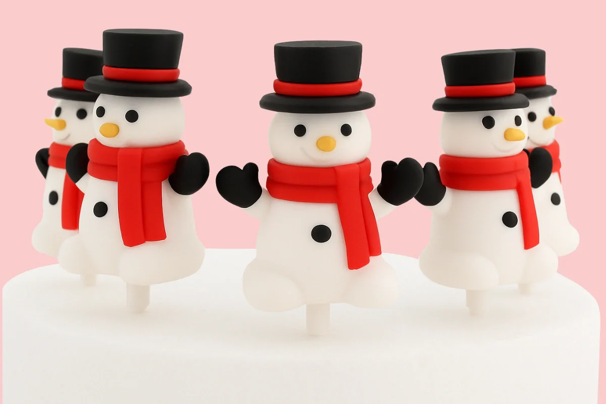 Snowman Toppers (6 Pack) - Iconic Cake Art - Image 3