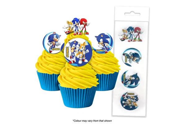 Sonic the Hedgehog Edible Wafer Cupcake Toppers (16 Pack) - BSC