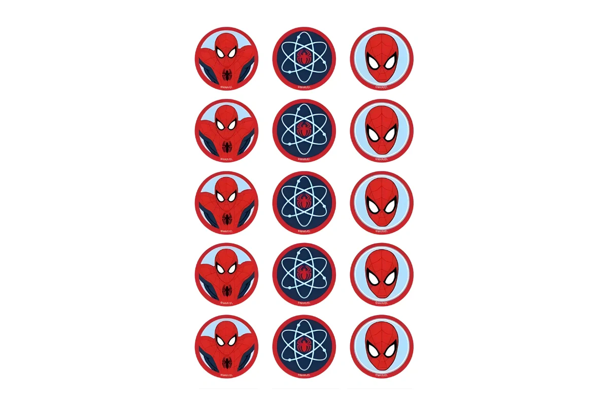 Spiderman Cupcake Image Sheet 2 Inch (15 Per ) - BSC - Image 2