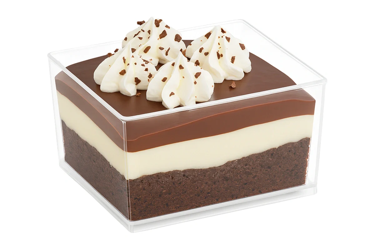 Square Dessert Cup 140ml (10 Pack) - Iconic Cake Art - Image 2
