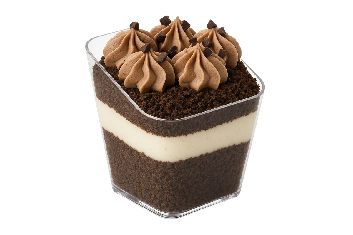 Square Slanted Dessert Cup 70ml (10 Pack) - Iconic Cake Art - Image 2