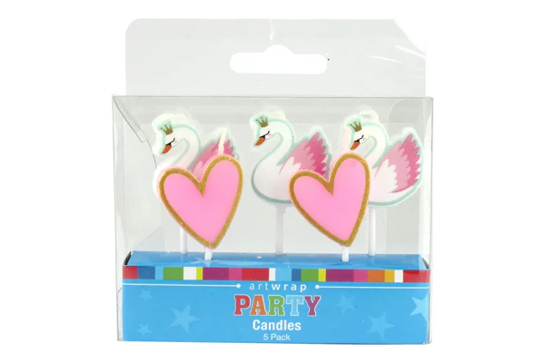 Swan Heart Birthday Candle (5 Pack) - Artwrap