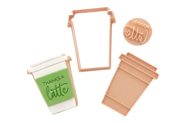 Thanks a Latte Coffee Cup Cutter and Embosser Set - Little Biskut