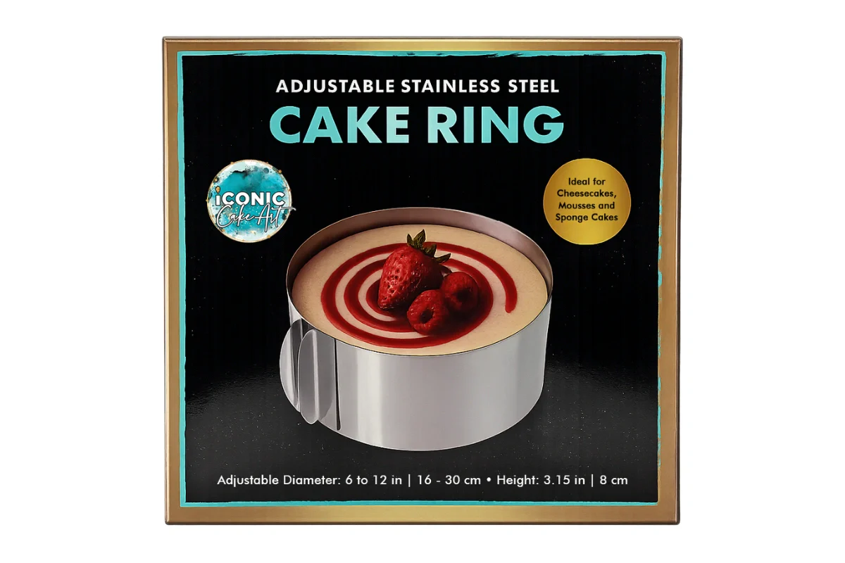 To 12 Inch 16cm to 30cm Adjustable Cake Ring 6 Inch - Iconic Cake Art - Image 3
