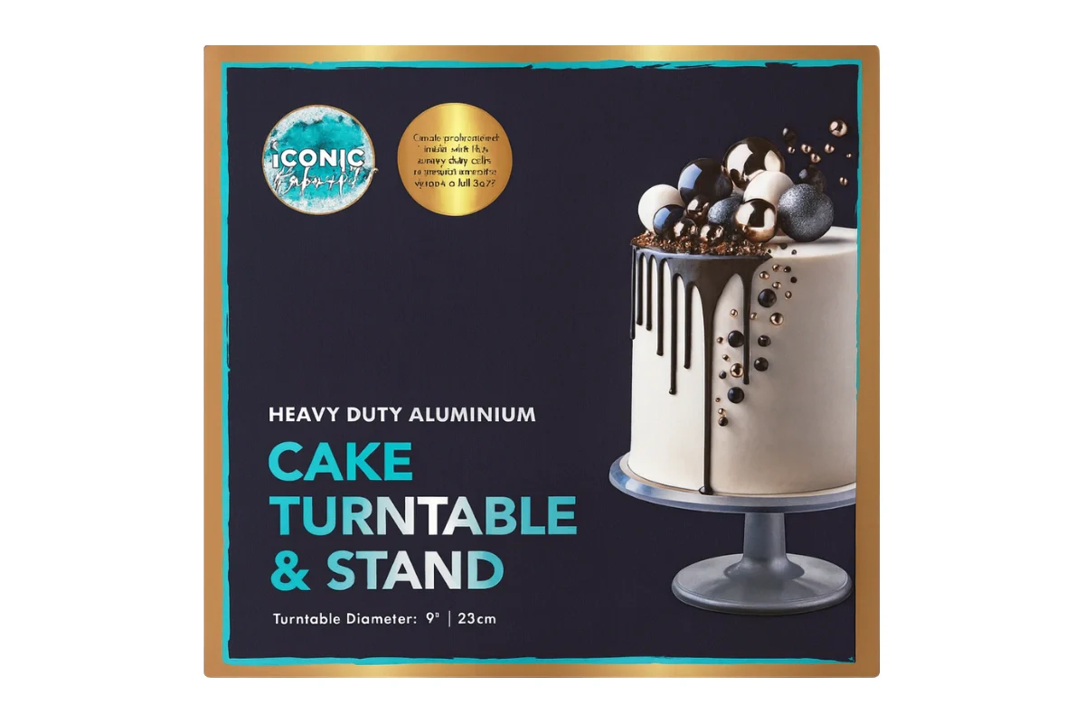 Turntable Cake Decorating Stand 9 Inch - Iconic Cake Art - Image 3