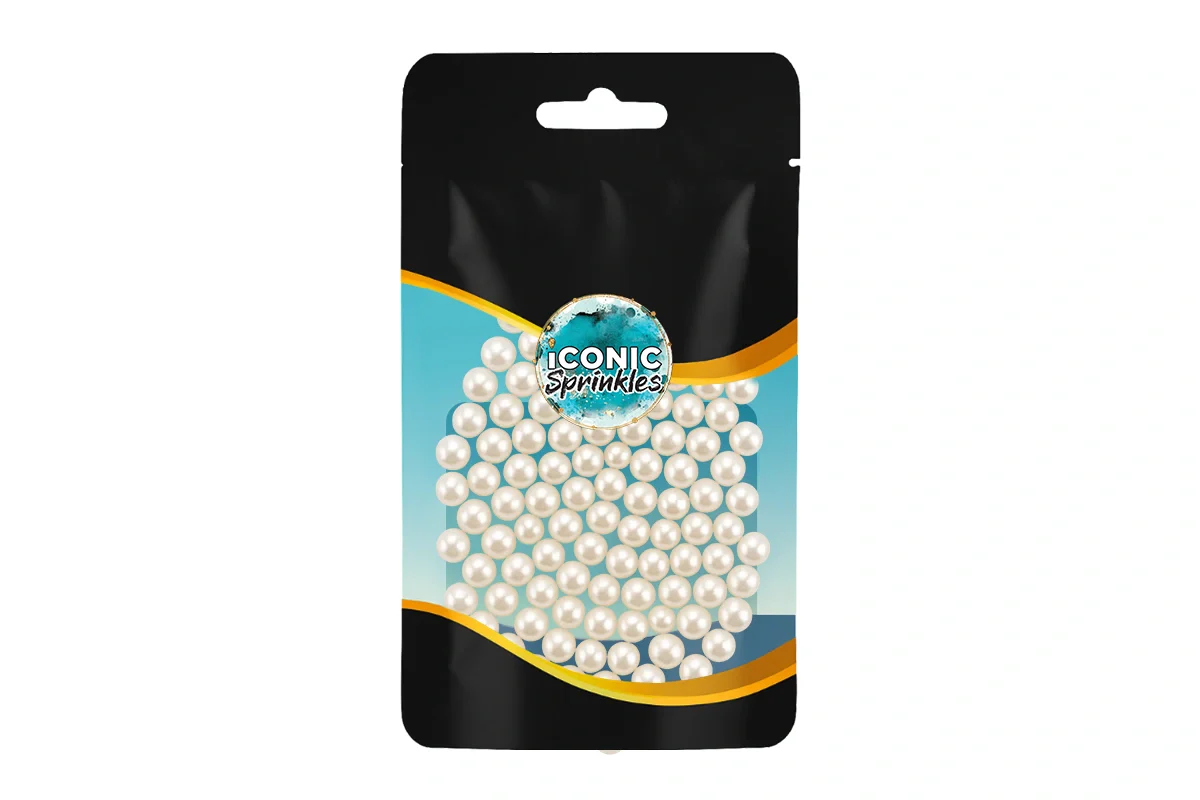 White 7mm Pearl Cachous 30g - Iconic Sprinkles - Image 2